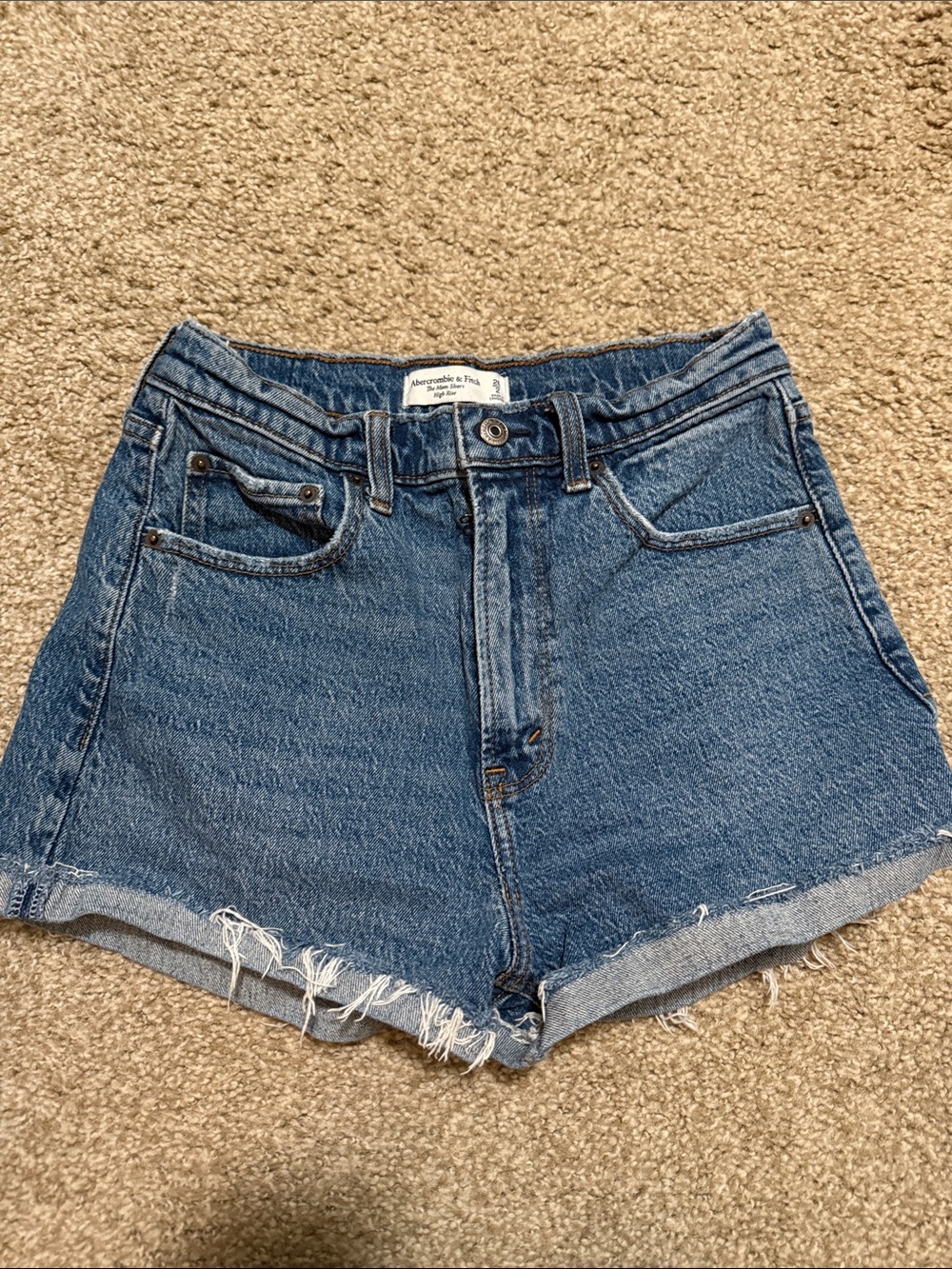 Abercrombie & Fitch Distressed Blue Denim Shorts